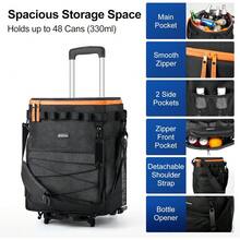Local Delivery -  For Beach Camping Travel And Picnic 48/72 Cans Soft Cooler With Wheels And Handle Collapsible Ice Chest Rolling Coolers On Wheels - 48 cans - View 3