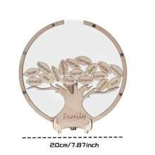 1Pc Wooden Graduation Season Signature Tree Tray, Wedding Sign-In Desk, Tree-Shaped Droplets On The Guest Message Book, Wedding Guest Book, Newborn Witness Signature Book, Creative Willow Leaf-Shaped Wedding Card Box Desktop Message Book Birthday Party Sign-In Board (With Display Stand And 30 Wooden Leaves)