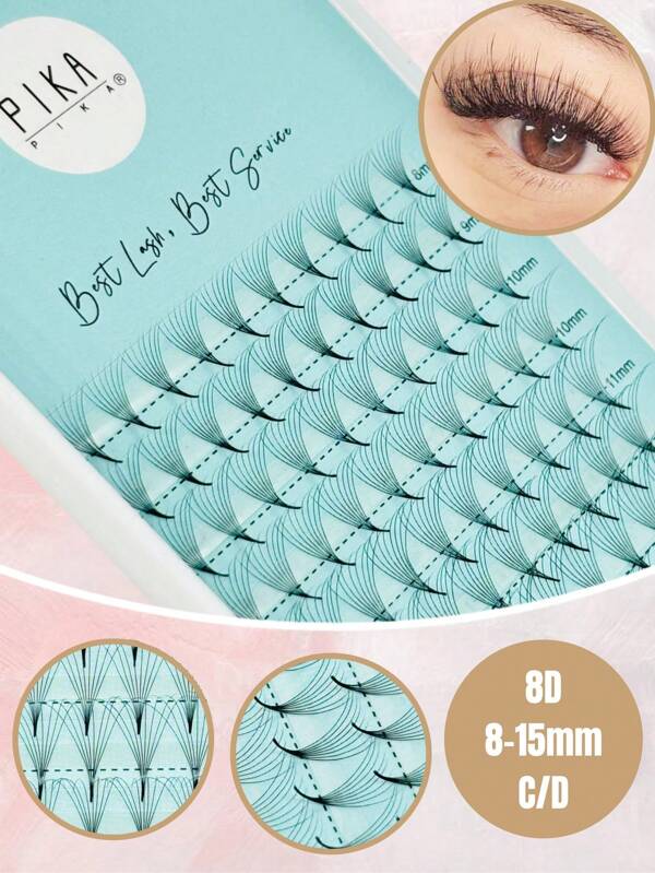 120 Fans Premade Fans Eyelash Extensions 8-15mm Mixed Length Pre Made Fans Lash Extensions 8D Handmade Promades Eyelash Fans D Curl Loose Fans