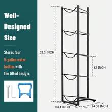 MYLOLF Soporte para garrafón de agua de 5 galones, estante para garrafón de agua, soporte para botellas de agua, soporte de 3/4/5 niveles para botellas de agua, soporte para garrafón de agua, organizador de botellas de agua para cocina, oficina, sala de estar