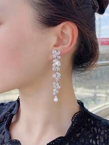 1 Đôi Quyến Rũ Giọt Nước AAA Cubic Zirconia Tòn Ten Bông Tai Nữ Cưới Đính Hôn Kỷ Niệm Trang Sức Dự Tiệc Quà Tặng Ngày Của Mẹ - giọt nước - Xem 13