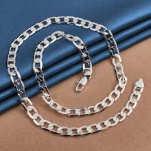 Stylish 925 Sterling Silver Plated Necklace For Men & Women 16-30inch Classic 8mm Chain Luxurious Jewelry Perfect For Weddings And Christmas Best For Christmas