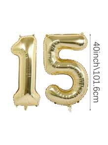 2 Stücke 101,6 cm (ca. 40 Zoll) Platin Riesenzahl Helium Folienballons, große Ziffern Ballons für Geburtstag, Abschluss, Jubiläum, Party Deko