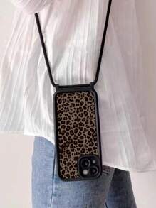 Funda de teléfono suave y con estampado de leopardo, adecuada para 16/ 15/XR/ 16 PROMAX/7p8p/P12promax/P13promax/P14PROMAX/P13/P14/P11/P12/P14, A03s, A03core, A04, A12, A13, A14, A21s, A22, A23, A24, A32, A33a34, A5 A51A52, A53, A54. Funda de teléfono con cuerda para colgar, de moda y linda, que protege contra caídas.