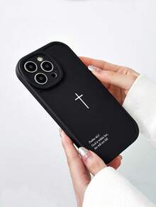 Funda de teléfono con diseño de cruz Salmo 46:5 (Estética negra y estilo cool) - Compatible con series 13/14/15/16 (incluido 16 Plus/16 Pro Max) y 17 Pro Max, y Galaxy, funda protectora de moda, regalo de cumpleaños/festividad cristiano (para novio/novia), versión internacional, no la versión nacional - Blanco y Negro - Ver 4