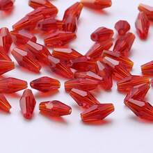 48pcs Long Glass Beads 6*12mm Red Bead Assortments For DIY Jewelry Making, Handmade Crafts Bracelets & Necklaces