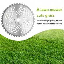 2 cuchillas para cortadora de césped de 10 pulgadas y 40 dientes, adecuadas para la mayoría de las aplicaciones de corte de cepillos, corte de cepillos densos, ortigas, espinas, mejora la eficiencia - Plateado - Ver 4