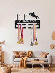Custom Medal Hanger Horse Ribbon Holder, Sports Awards Ribbons With Name Holder, Horse Riding Medal Hanger Display Rack Equestrian Gift