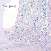 2 件紫色美人鱼亮片桌旗，30 * 183 厘米（11.81 * 72.04 英寸），闪光美人鱼桌布，适用于婚礼生日派对装饰，适合多种场合 - 紫色 - 查看 4