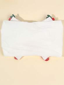 1pc Baby Headband, Fabric Cherry Decor Baby Headband, Cute Baby Daily Hair Accessory - Red and White - View 8