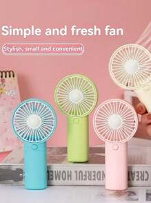 1 pièce Mini ventilateur portable rechargeable, ventilateur portatif alimenté par batterie pour rafraîchissement d'été, design simple pour la maison, les études, le bureau, les voyages et l'utilisation quotidienne, rafraîchissement d'été, plage, voyages