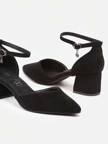 Pumps Vices avec talon pailleté et semelle intérieure naturel avec application métallique - Noir - Voir 4