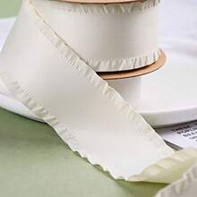 Ruffle Satin Ribbon, Thick Ruffled Woven Tape, DIY Bow Hair Accessories, High Density Wavy Edge Ribbon