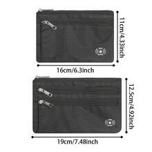Portable Passport Pouch Set Money Coin Wallet Set Travel Set Of 2 Organizers Graduation - Black - View 8