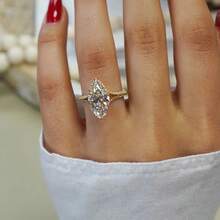 奢华 18K 镀金优雅锆石多层复古时尚女士订婚戒指 - 金色 - 查看 4