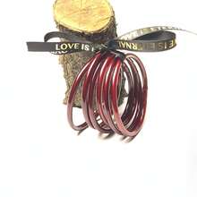 6 قطع/مجموعة أساور كرنفالية متعددة الطبقات، أساور مطلية بالبريق البلاستيكي باللون الذهبي والبنفسجي والأخضر، مناسبة للنساء لارتداء في عطلات الشاطئ - سلسلة الكرنفال - مشاهدة 5