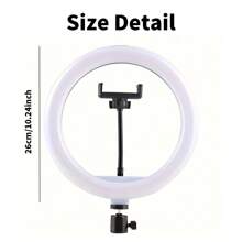 1 pièce Anneau de lumière LED 10" variable avec température de couleur réglable - Éclairage de studio alimenté par USB avec 120 LED, cou de cygne 360° rotative, trépied et support pour téléphone pour la vidéoblogue, la photographie et la diffusion en direct. Convient pour la photographie, l'enregistrement vidéo, la diffusion en direct, les réunions Zoom, avec un support pour l'éclairage de selfie