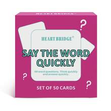 HEART BRIDGE 1pc Quick Talk Card Game, Board Game, Entertainment Party Game, 50pcs Time-Limited Challenge Cards With Thrilling Guessing Words Gameplay, Test Your Reaction Speed And Vocabulary! Ideal Gift For Valentine's Day/Halloween/Christmas. Suitable For Friend Gatherings, Family Parties, Party Games, Easy Ice Breaking, Fun Interaction | 50Cards | - Pink - View 2