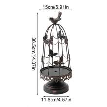 1PC Decorative Birdcage Candle Holders, For Pillar Candles, Black White Vintage Candle Holder, Metal Bird Cage Candle Stands, For Rustic Home Decor Table Wedding Centerpiece Bird Decor