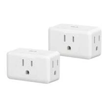 CILIA 1/2pcs 3-Sided Way Outlet Splitter, Multi Plug Outlet Extender,3 Prong Wall Plug Adapter,Small Electrical Outlet,UL Listed,For Cruise Ship, Travel, Home, Office,White