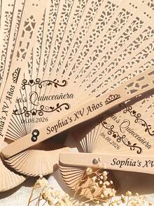 Wooden Fans With Custom Engraving, Wedding Guest Favors, Engagement Personalized Keepsakes, Bridal Shower SurpriseBulk Wedding Fan Favor For Guests Personalized Fans Party Favors Wedding Favor Ideas Gift For Couples Hand Fans Bridal Gift Baby Shower Gift - Multicolor - View 3