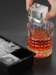 1pc, Silicone Ice Cube Tray, Each Tray Easily Releases 15 Square Ice Cubes, Reusable, Suitable For Fridge, Chocolate, Juice, Large Ice Cubes,(4 Grids/6 Grids/8 Grids)