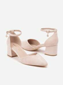 Tacones Vices con tacón de brillo y plantilla natural con aplicación metálica - Rosa - Ver 3