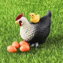 Children's Cognitive Animal Simulation Model Farm Poultry Hen Duck Goose Lay Eggs Toy