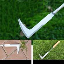 1pc Stainless Steel Gap Weeding Tool, L-Shaped Multi-Purpose Garden Hand Tool, Metal Handle, For Clearing Weeds On Yard, Patio, Driveway