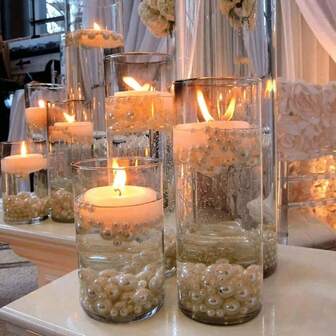 透明圆柱玻璃烛台柱高硼硅玻璃烛台花瓶婚礼派对装饰（不含蜡烛）