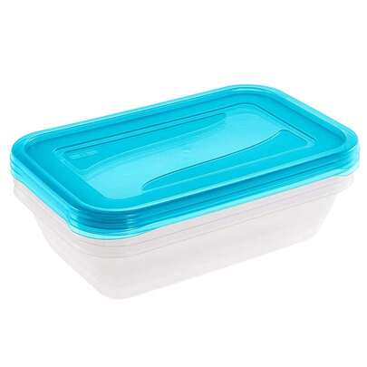 Keeeper Conjunto de 3 lancheiras, 3 x 2,4 l, 29 x 19 x 7 cm, Fredo Fresh, azul transparente. Frete grátis 24/72h