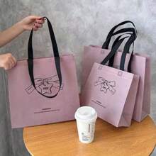 12pcs/Taro Purple Non-Woven Bag, Clothing Store Shopping Bag, Gift Handbag, Gift Bag Summer Cooling,Beach,Travel