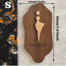9.8 Inch Nordic Style Male Female Bathroom Sign With Self-Adhesive Back,Acrylic Imitation Wood Grain Technology,Easy Installation, British Style Acrylic Toilet Sign For Bathroom, Restroom, And Changing Room Best Gifts Birthday Graduation