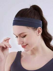 1/2/4/6/8/10pcs. Solid Color Elastic Sports Headband, Hair Band, Fitness Yoga, Anti-Sweat Headscarf, Hair Band, Hair Accessory, Multi-Color Available, Casual Casual Synthetic Fiber Sports Headband Turban Headband Sweatband