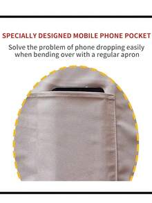 带手帕口袋的围裙，男女通用工作服 - 简约印花设计，家用烹饪围裙 | 简约印花围裙 | 耐用塑料围裙，适用于厨房、客厅、浴室清洁，可水洗 - 彩色 - 查看 6