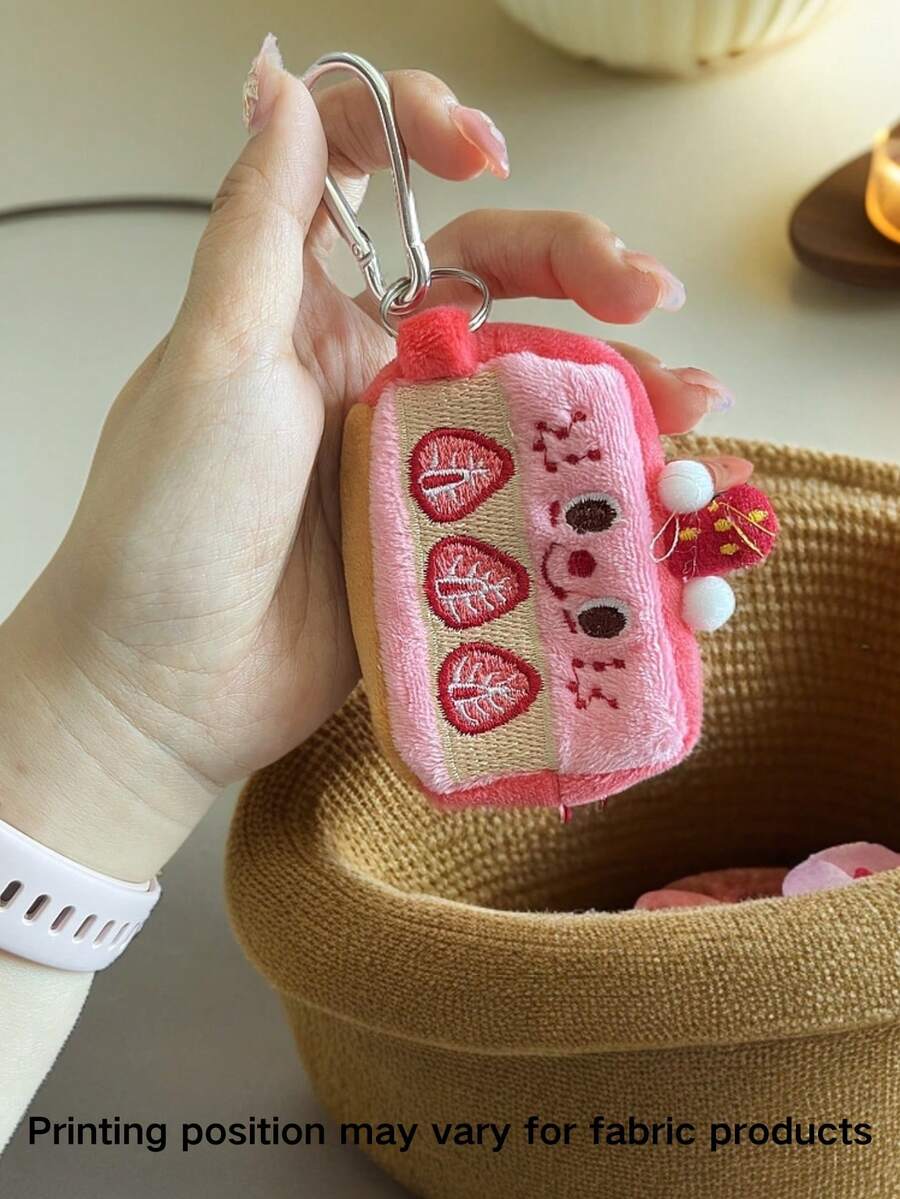 1pc Minimalist Cute Mini Strawberry Heart Jewelry Storage Pouch, Can Hold Earrings, Bracelets