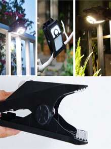 1pc/2pcs Solar Clip-On Light - Motion Sensor, USB & Solar Powered For Garden, Patio & Camping(USB Cable Not Included)(1500mAh)