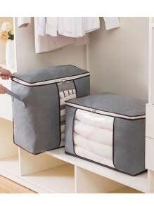 1Pc Large Capacity Storage Bag,Non-Woven Quilt Storage Bag, Quilt Travel Moving Storage Packing Bag, Clothes Luggage Storage Bag, For Seasonal Storage And Organization Decorations Spring And Summer Decoration, Holiday Decoration, Room Decoration, Home Decoration, Bedroom Decoration, Mother's Day Gifts, Father's Day Gifts