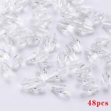 48pcs Long Glass Beads 6*12mm Red Bead Assortments For DIY Jewelry Making, Handmade Crafts Bracelets & Necklaces