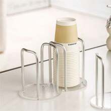 1pc Elegant Acrylic Disposable Cup Holder - Ideal For Home, Cafe, Office & Hotel Use Light Luxury Paper Cup Holder Disposable Cup Picker Acrylic Cup Storage Rack Home Restaurant
