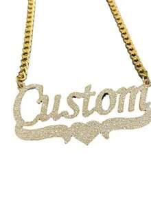 Customized Necklace With Name Charm, Chain Necklace With Heart-Shaped Namplate, Personalized Jewelry, Fashionable & Cute Gift For Family And Friends (Men),Suitable For Mother's Day, Valentine's Day - Necklace - View 4