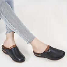 Women's Massage Bead Mule Shoes, Fashion Comfortable Platform Slip-On Closed Toe Sandals For All Seasons
