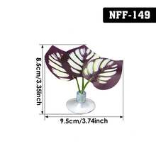 1pc Realistic Suction Cup Artificial Plant Leaves, Suitable For Lizard, Chameleon, Gecko, Frog, Snake, Turtle, Spider And Other Reptile & Amphibious Terrarium Decor - Multicolor - View 12