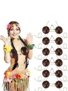 1 pièce - Soutien-gorge de femme en noix de coco hawaïenne, marron, taille unique US, marron. Cette robe hawaïenne est douce et confortable. Et ce soutien-gorge en coquille de noix de coco est fait de coquille de noix de coco naturelle, chaque forme est unique, ajoutant de l'authenticité à votre tenue.