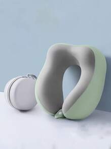 [2025 Hot New Style] U-Shaped Memory Foam Neck Pillow With Storage Box, Portable Travel Nap Pillow, Slow Rebound Neck Pillow, Office Lunch Break Artifact, Airplane Travel Cervical Pillow, Detachable And Machine Washable, With Storage Bag, Cervical Support Travel Essentials Travel Accessories Vacation Summer Holiday Back To School