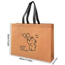 10pcs/Caramel Colored Non-Woven Fabric Clothing Store Tote Bag, Shopping Tote Gift Bag Summer Cooling,Beach,Travel