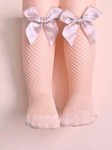 1 Pair Baby Girls' Butterfly Decor Fashion Fishnet Socks, Summer - Multicolor - View 16