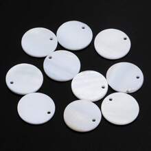 5/10/20/30 peças/Pacote Pingente Redondo de Concha, Pingente de Material de Concha Branca com Furos, Colar Pulseira Brinco Pingente, Decoração de Roupas, Acessórios de Joias Artesanais DIY
