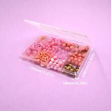 1 Set 12 Grid Fashionable Sweet Pink Letter Pattern Matching Beaded Jewelry DIY Kits, Suitable For Necklace Making & Casual Daily Wear, Handmade Craft