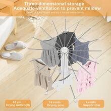4-Legged Clothes Drying Rack Foldable, Outdoor Collapsible Drying Rack Clothing, Portable Laundry Drying Rack With 4 Pulleys, Aluminum Alloy Dry Rack For Clothes, Indoor, Balcony, Poolside, Camping - White - View 5